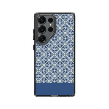 Galaxy S25 Ultra Clear 酷墨灰 - 老屋顏 Old House Face - 經典鐵窗花 - 藍