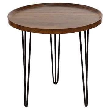 FAmILyLIFE 生活 Carmel 鍛鑄圓形茶几 WO-012-WA  胡桃木