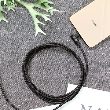 USB-A - Lightning彎頭數據線
