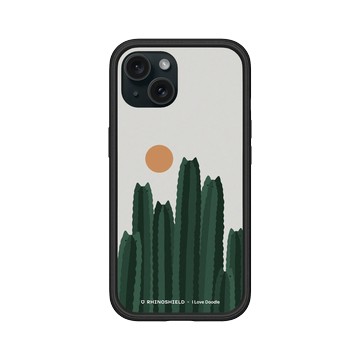 iPhone 15 Mod NX 黑 - ilovedoodle (Lim Heng Swee) - Cat and Plant - 貓咪仙人掌
