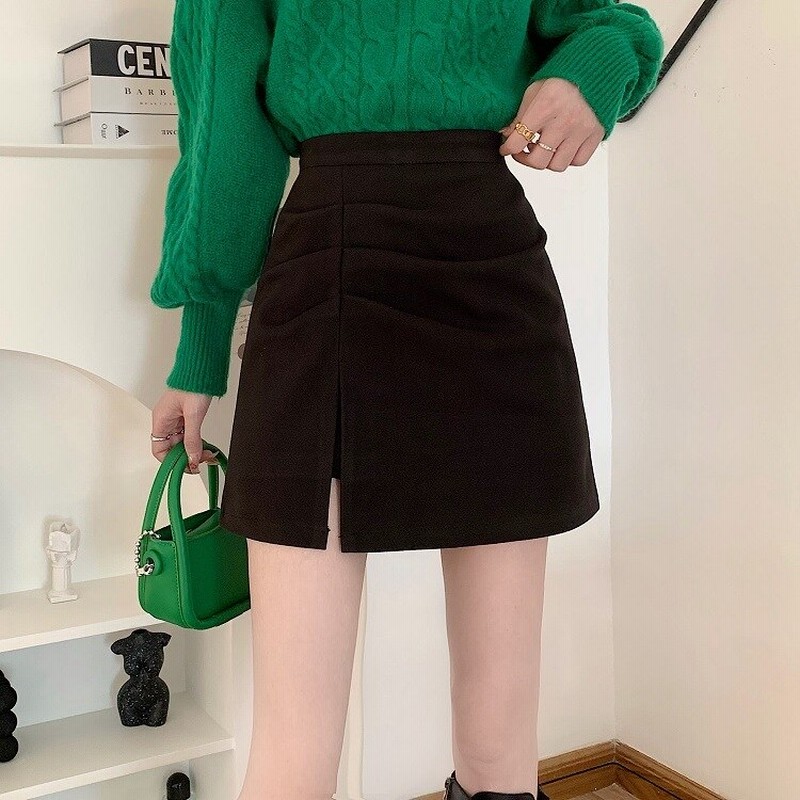 韓国流行り スリット Aライン ショット丈 タイトスカート ミニスカートマーメイドスカート 通販 Lineポイント最大1 0 Get Lineショッピング