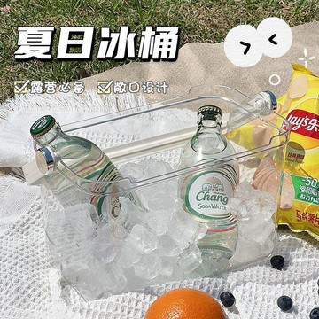 高顏值冰桶戶外露營野餐籃水果收納籃手提式快樂桶冰鎮啤酒冰塊桶 露營冰桶 迷你冰桶 冰桶20公升 小冰桶手提 麒麟冰桶
