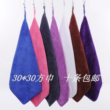 小毛巾方巾幼兒園掛鉤擦手巾家務清潔抹布吸水不掉毛美容批發