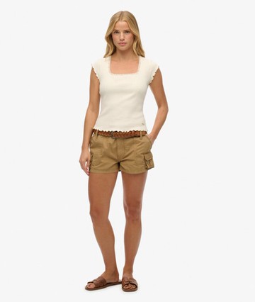 Superdry Women's Women's Utility Cargo Shorts Tan / Classic Tan Brown - Size: 14 Size: 10