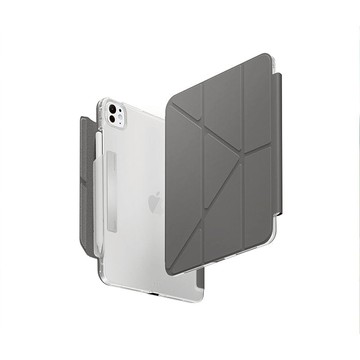 iPad Pro 13吋 (2024) Camden Click 磁吸設計帶筆槽多功能極簡透明保護套 灰色