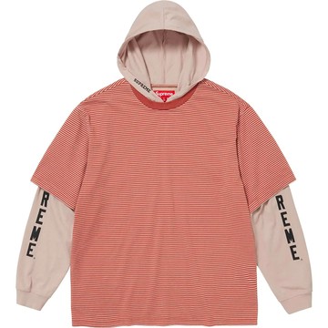 SUPREME 24SS LAYERED HOODED L/S TOP 帽T (TAN 淺卡其色)