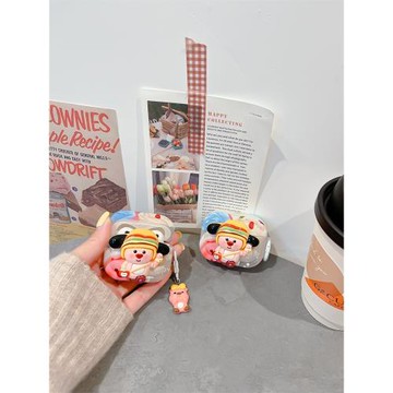 可愛立體小海貍適用Baseus倍思E3機套M02透明W04軟WM05真無線藍牙WM02保護殼M2/W04+潮storm3無線耳機套wo43