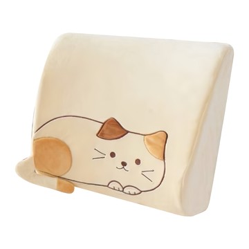 卡哇伊貓咪造型護背記憶腰靠墊  34 x 32 x 11cm  米黃色