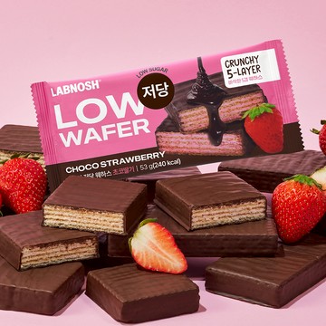 Labnosh Low-Sugar Wafers #Choco Strawberry 53g