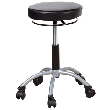 《C&B》可選高度氣壓升降旋轉工作圓椅圓凳(美容美甲椅、洽公椅)高款黑色