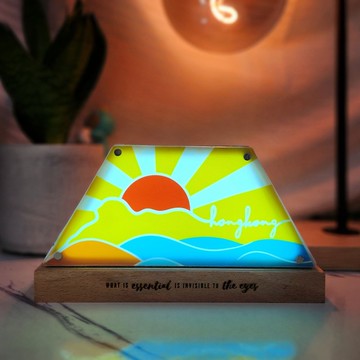 【梯形擴香石燈箱】香港獅子山 / 來圖訂製 / 移民禮物