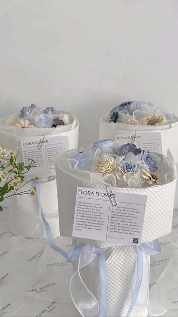 Flora Flower韓系乾燥永生花束-薄荷色的週日