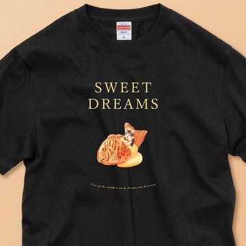 SWEET DREAMS_貓咪與鯛魚燒 / 品質保證/經典純棉T恤