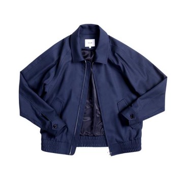 MUSLUN春秋美利奴精紡100全羊毛夾克翻領哈林頓外套