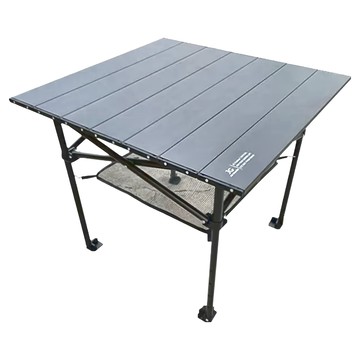 JIA GUANN 鋁合金折疊方桌 AL2 收納尺寸約65x23x11cm 平均承重約80kg  63.5 x 61 x 54~74cm  63.5cm  午夜黑