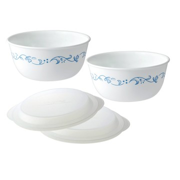 【美國康寧 CORELLE】鄉野藍 4件式麵碗組-D01