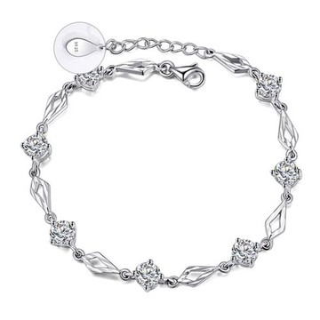 【Jpqueen】菱形森系ins手鏈(銀色)