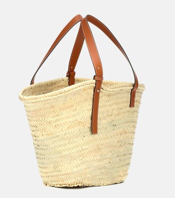 Loewe Large leather-trimmed basket tote