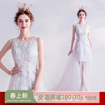 夢幻海景前短后長婚紗禮服旅拍