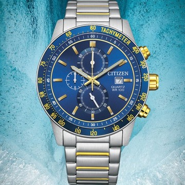 CITIZEN星辰 官方授權 Chronograph系列 三眼計時腕錶 AN3684-59L 母親節 禮物