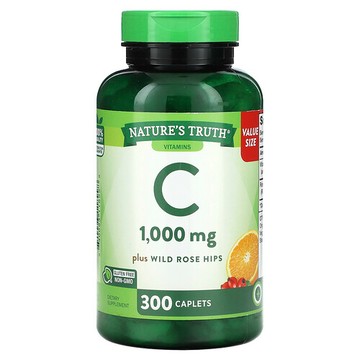 Nature's Truth, 維生素 C + 野生玫瑰果，1000 毫克，300 片