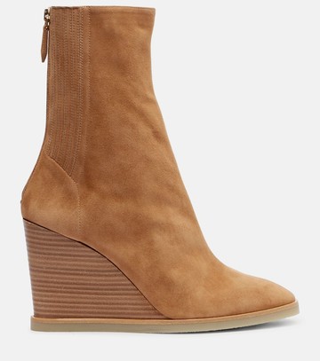 Aquazzura Saint Honoré 85 suede wedge ankle boots