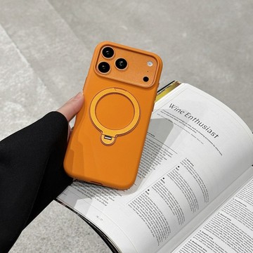 巖砂膚感  獨立按鍵 一體360支架 抗指紋 手機殼無線磁吸 適用iPhone 17 16 Pro Max 防摔殼