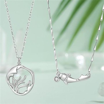 【巴黎精品】現貨+預購 頂級925純銀項鍊鎖骨鏈情人節禮物情侶對鍊配件-海葵與小丑魚情侶項鍊2款a1kp35