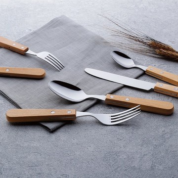 日本【SALUS 佐藤金屬】優雅細木餐具