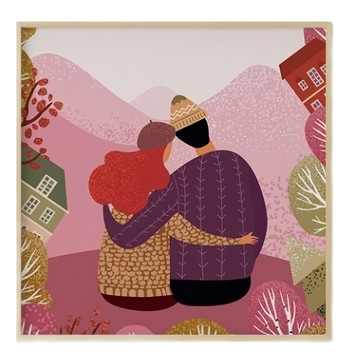 BOLUO GALLERY 菠蘿選畫所 此刻相依偎 APLS4429G  40 x 40cm  金色