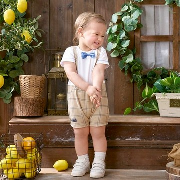 簡單比得小紳士落肩短袖兔裝 (吸濕排汗)