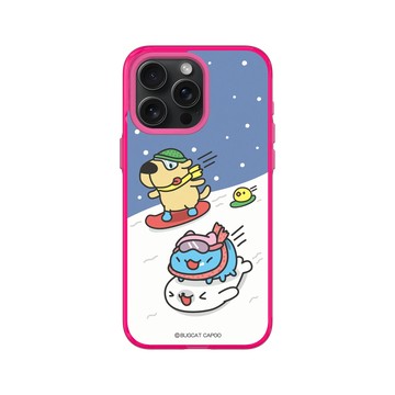 iPhone 15 Pro Max Clear 粉漾桃 - 貓貓蟲咖波 Bugcat Capoo - 滑雪趣