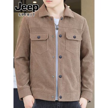 JEEP吉普外套男士春秋季上衣服春裝工裝潮牌潮流百搭帥氣休閑夾克