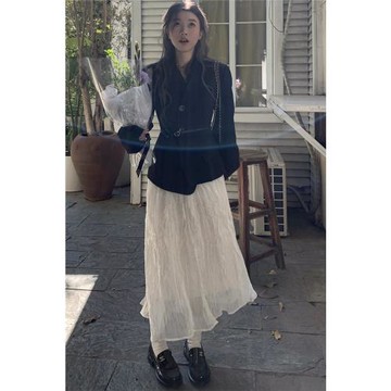 2025超火獨特絕美漂亮小香風ootd大方得體減齡穿搭西裝一整套裝裙