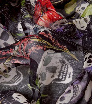 McQueen Skull silk chiffon scarf