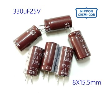 日本 ncc ky 電解電容 330uf 25v 短腳 尺寸:8x15.5 ;10pcs/拍