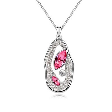 現貨+預購 925純銀項鍊水晶吊墜-別緻閃耀相思情豆情人節生日禮物女飾品6色73bb283【獨家進口】【米蘭精品】