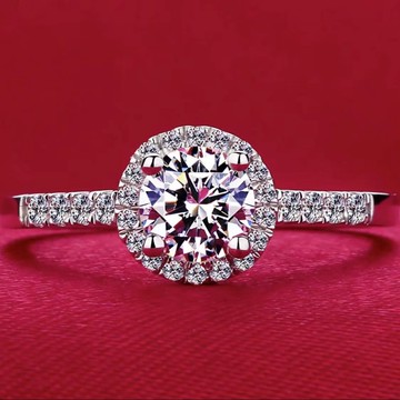 隔日到貨 1克拉 圓鑚 莫桑鑽 完美車工 八心八箭 奧地利水晶 戒指 可調式戒圍 1973