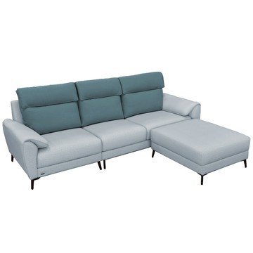 IHouse-露西 奧地利涼感布+耐磨貓抓皮 獨立筒沙發 4人+腳椅/L型