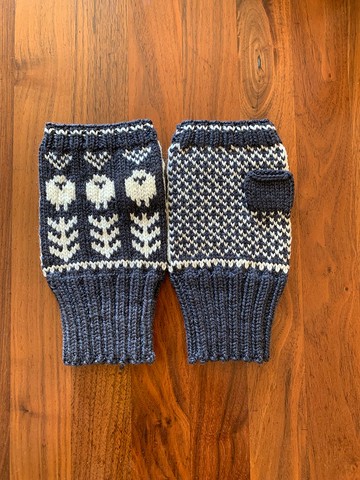 男士綿羊暖手器藍灰色 x白