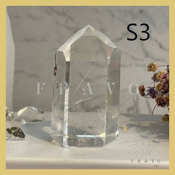 微NG優惠 |正巴西 白水晶 髮晶 異象 平衡美滿 旺財 空間風水 桌上型擺件 握件 HT46-09