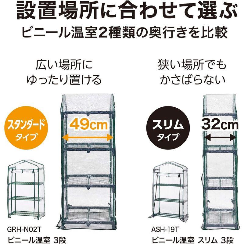 タカショー ビニール温室 4段 幅69cm×奥行49cm×高さ157cm 組立簡単 園芸 GRH-N03T