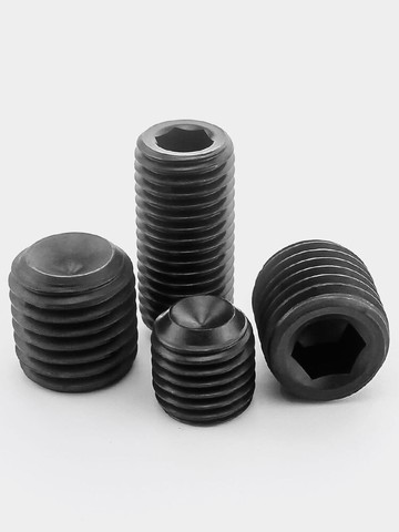 M2.5M3M4M5M6M8 黑色304不銹鋼凹端內六角緊定無頭 機米 頂絲螺釘