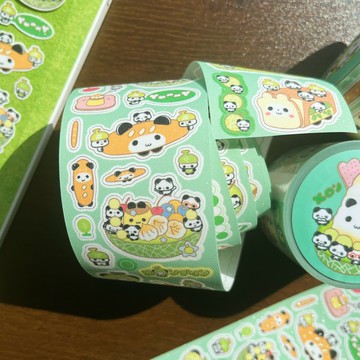 【蜜瓜泡泡】模切貼紙卷/可愛韓繫手帳膠帶