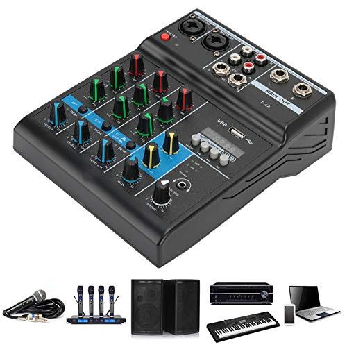 オーディオミキサー、4チャンネルUSBステレオウルトラコンパクトミキシングコンソールVocal Professional Effects Engine Processor Musical Equipment Stu