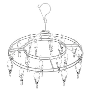 mo 墨墨 不鏽鋼圓形曬衣架 20夾 堅固耐用 360°旋轉  直徑35.5cm  銀色