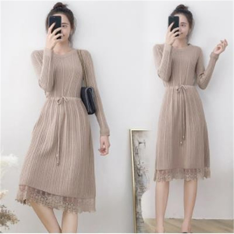 shop 瞬間にくびれ美人 腰止めひも 細身 ニットワンピース 大人の魅力 着やせ効果抜群 スリム 上品 エレガント ニットワンピース 通販 Lineポイント最大1 0 Get Lineショッピング