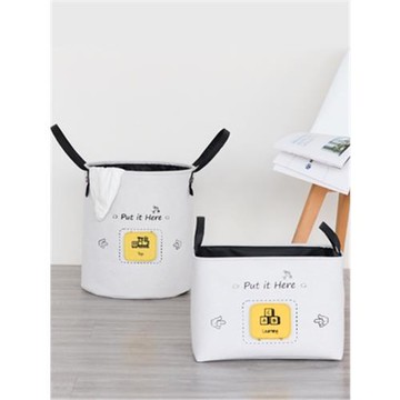 北歐家用棉麻可折疊收納籃 (矩形)