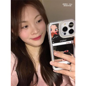 SayCheese原創Let's SayBLACK！黑色甜酷ins風全包鏡面防摔殼蘋果手機殼iPhone14Pro/ProMax/131211X全系列