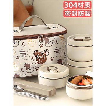 樂扣樂扣304不銹鋼保溫飯盒上班族便攜分層便當可微波爐食堂打飯